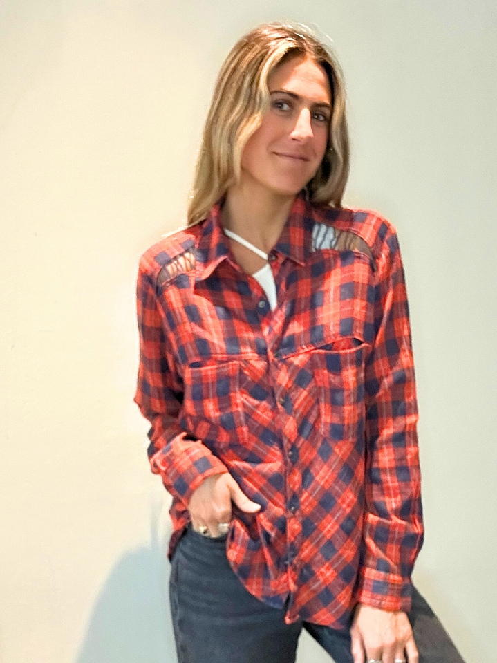 Blusa o Sobrecamisa Cuadrille Talla S Free People  2