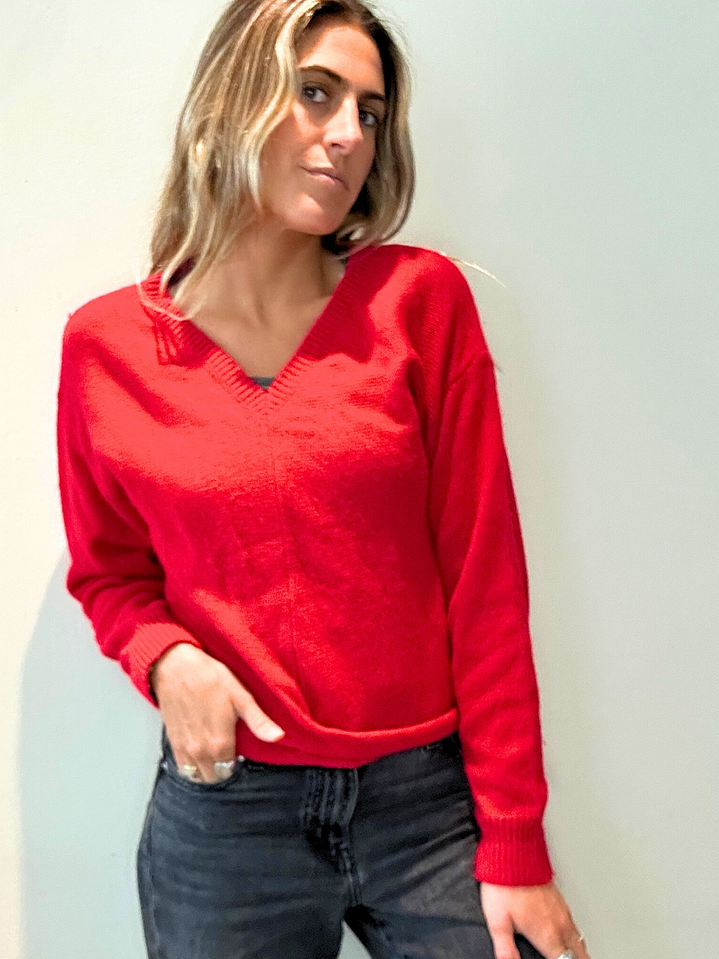 Chaleco Rojo Cuello En v Amarras Talla L Singolare 2