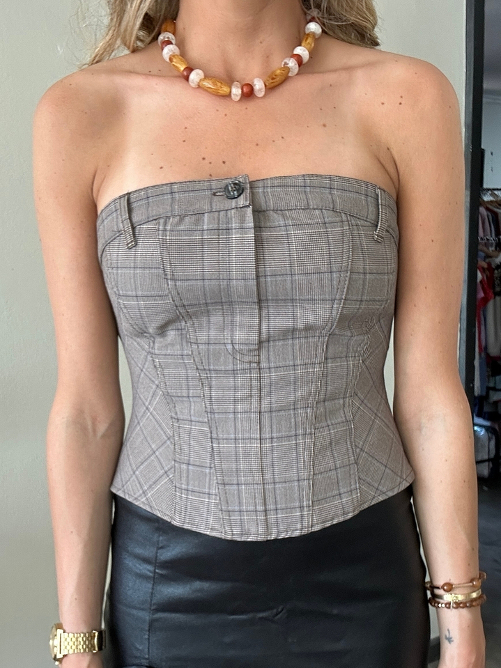 Polera Straples Cuadrille Talla S Zara Con etiqueta 2