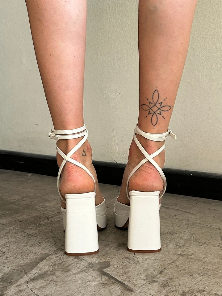 Tacos Blancos Tirantes Tobilleros Talla 37 Zara 4