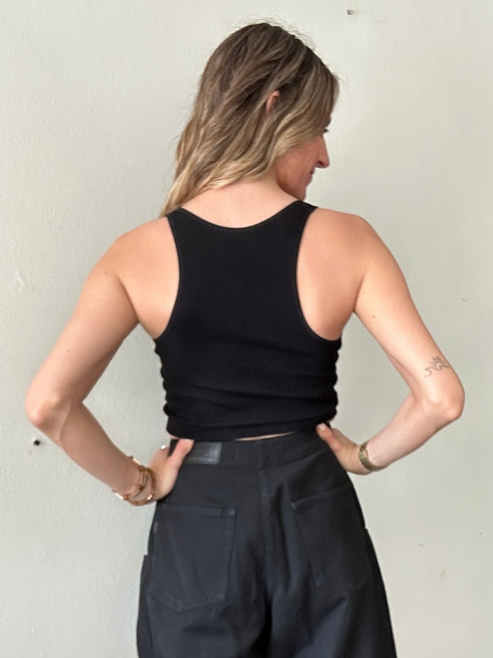 Polera Top Ajustada Negra Talla M-L Bozzolo 3