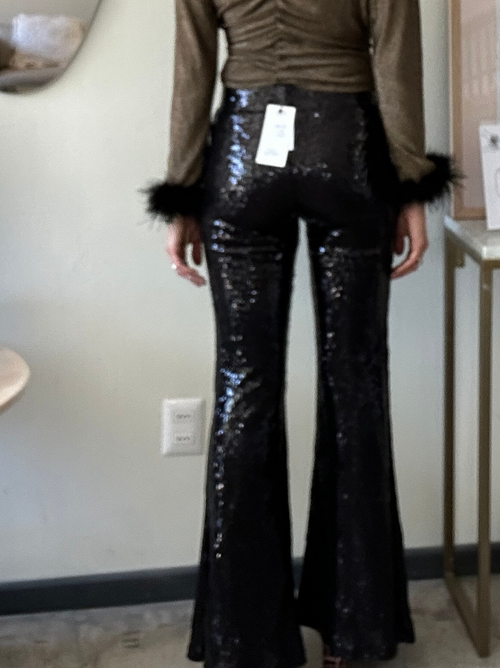 Pantalones Lentejuelas Negras Talla S Sybilla Con Etiqueta 3