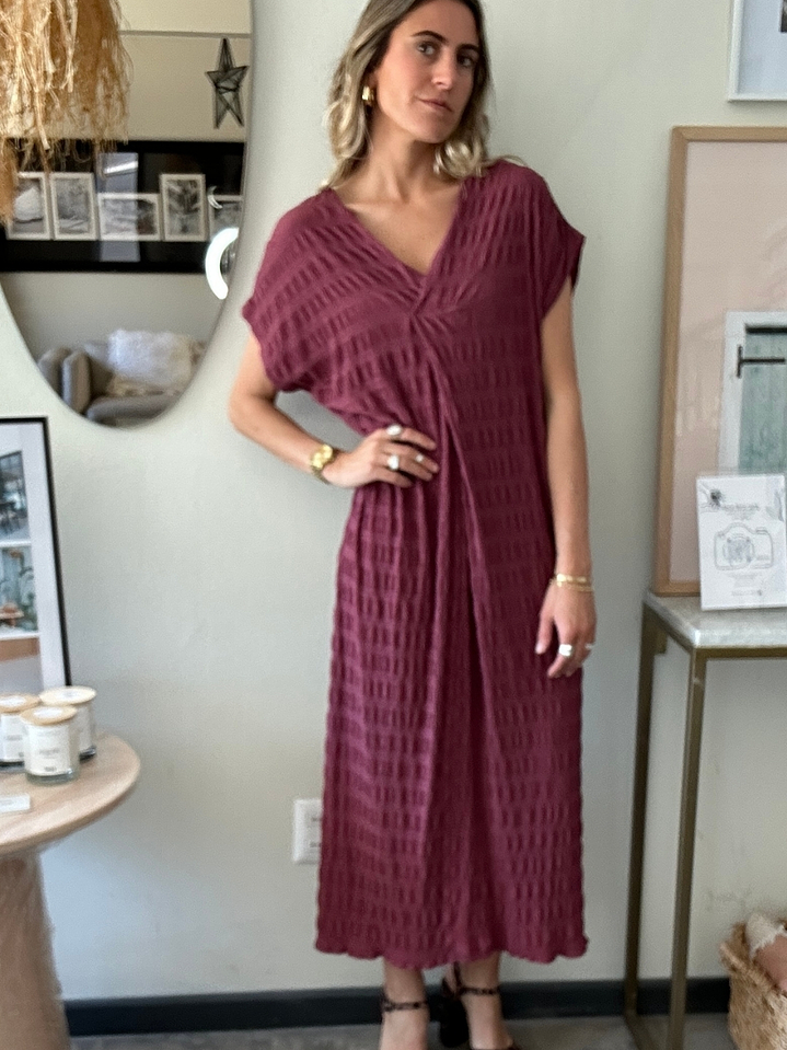 Vestido Burdeo Suelto Talla S Oversize Sfera Con Etiqueta 1