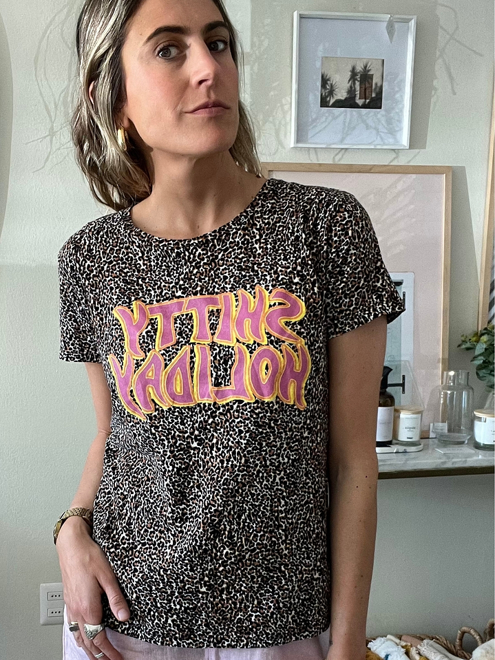 Polera Manga Corta Cheeta Shitty Holiday Talla XS Complot 3