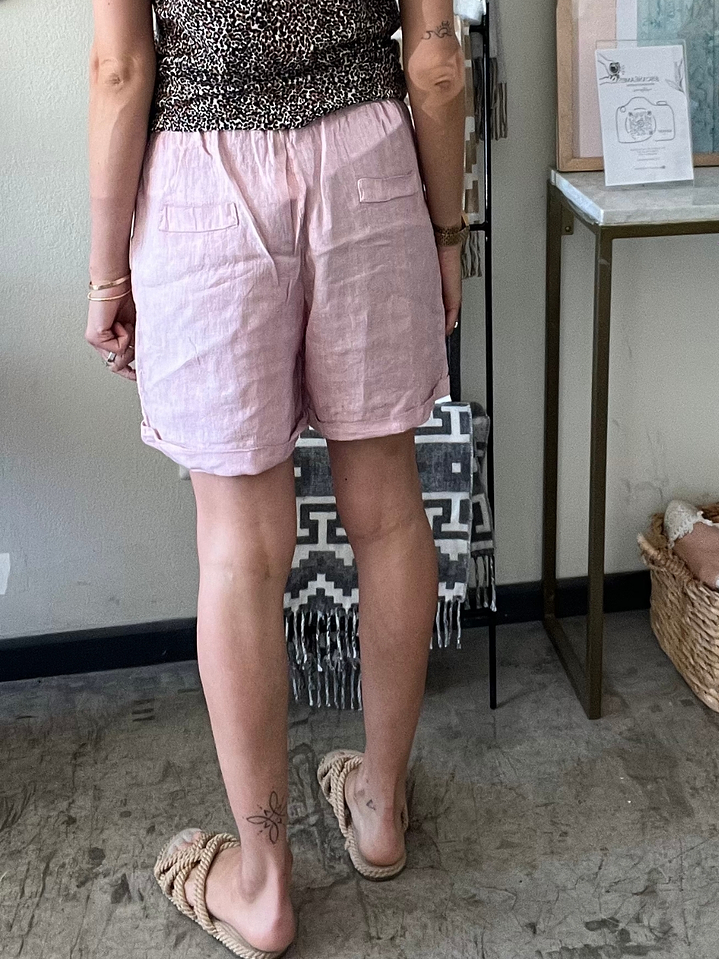 Short Lino Rosado Claro NaÏs 3