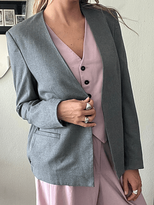 Chaqueta Blazer Gris Talla M Alaniz