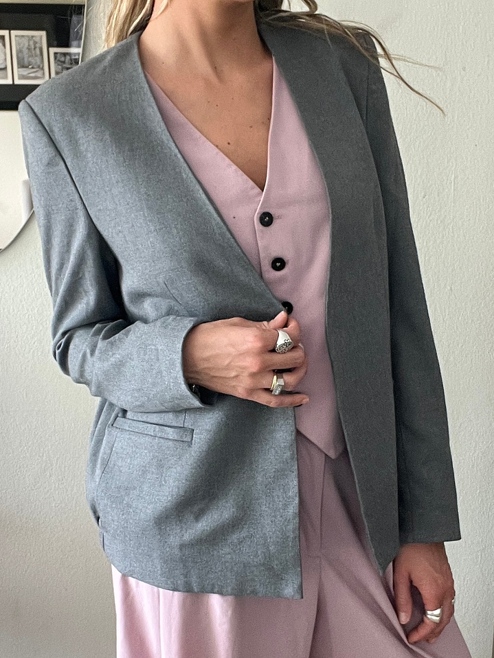 Chaqueta Blazer Gris Talla M Alaniz 1