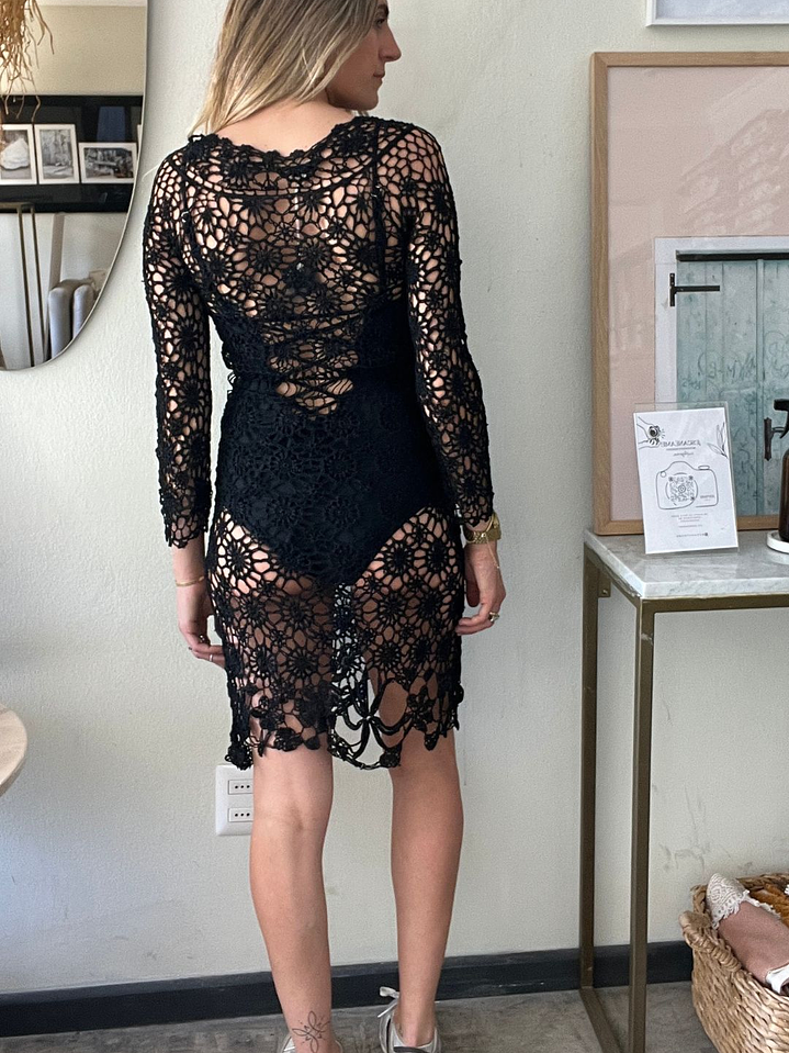 Vestido Negro Crochet  2