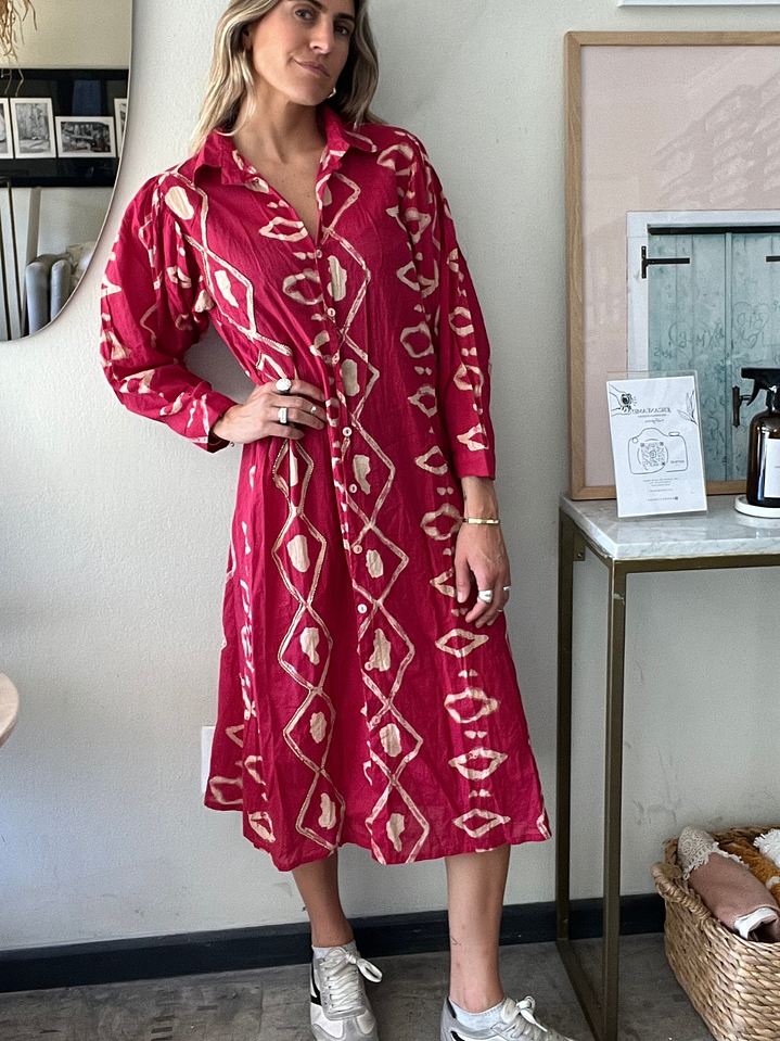 Vestido Fucsia Diseños En Beige Humana 1