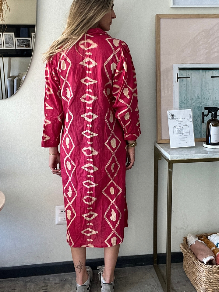 Vestido Fucsia Diseños En Beige Humana 2