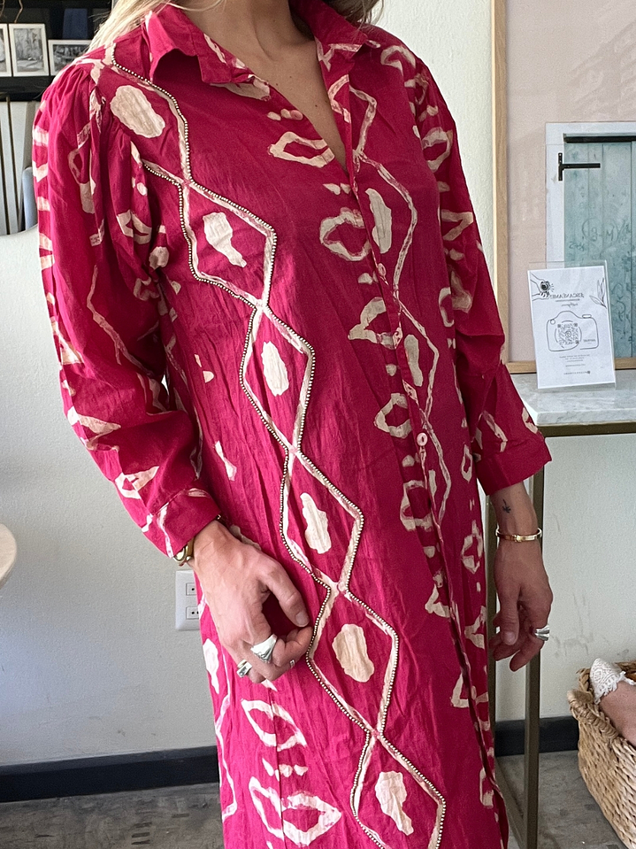 Vestido Fucsia Diseños En Beige Humana 3