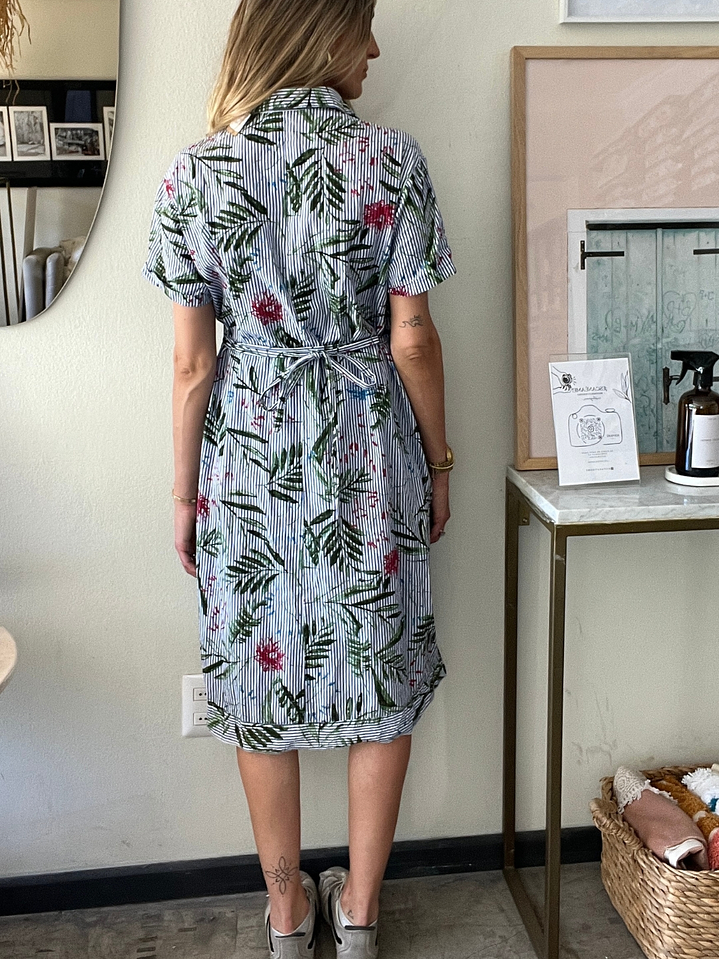 Vestido Midi Rayas, Flores y Ramas Talla XS Zara 5