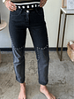Pantalones Jeans Negro/Gris Costuras y Tachas Talla 34 Raindoor - thumbnail 1