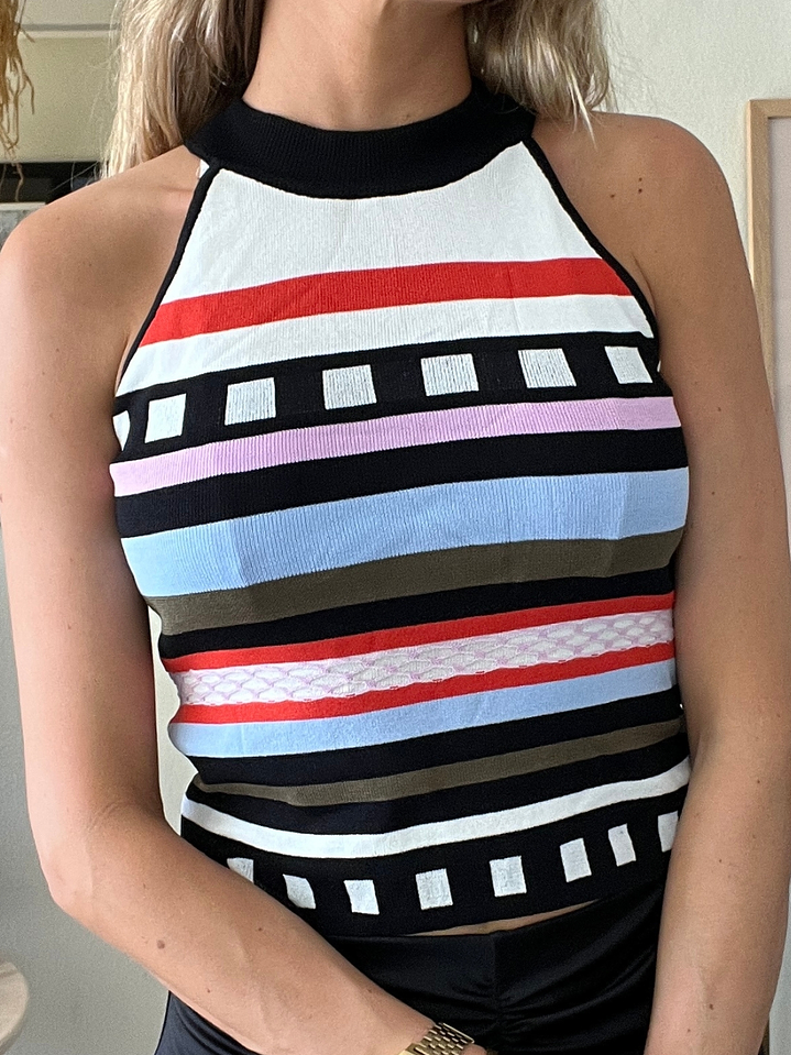 Polera Hater Rayas y diseños de Colores Talla S Maria Cher 3