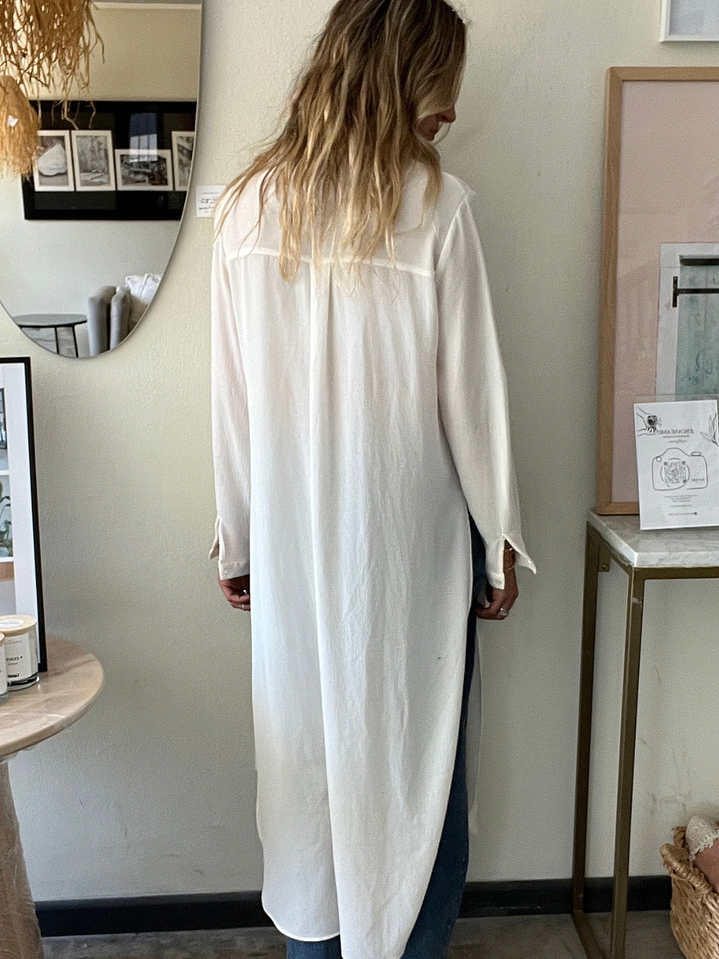 Blusa Larga o Kimono Blanco Nodo 3