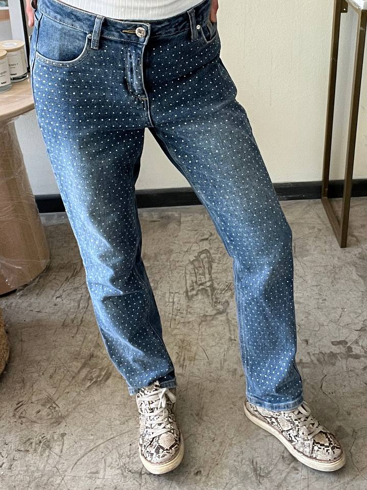 Pantalones Jeans Rectos Brillitos Talla 40 Liola 1