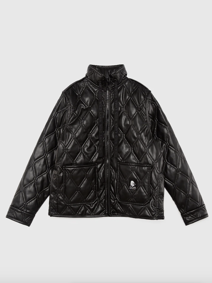 Chaqueta Parka Negra Nita PU Reciclada Talla S Wild Lama 6