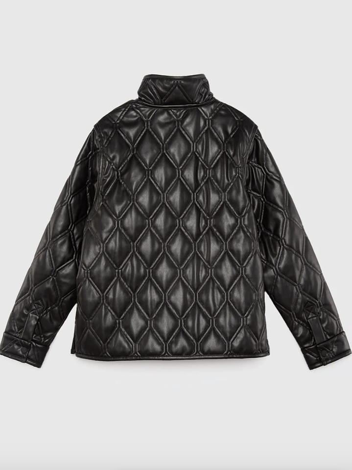 Chaqueta Parka Negra Nita PU Reciclada Talla S Wild Lama 7