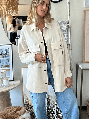 Sobrecamisa Oversize Blanco Invierno Nude Talla M Zara