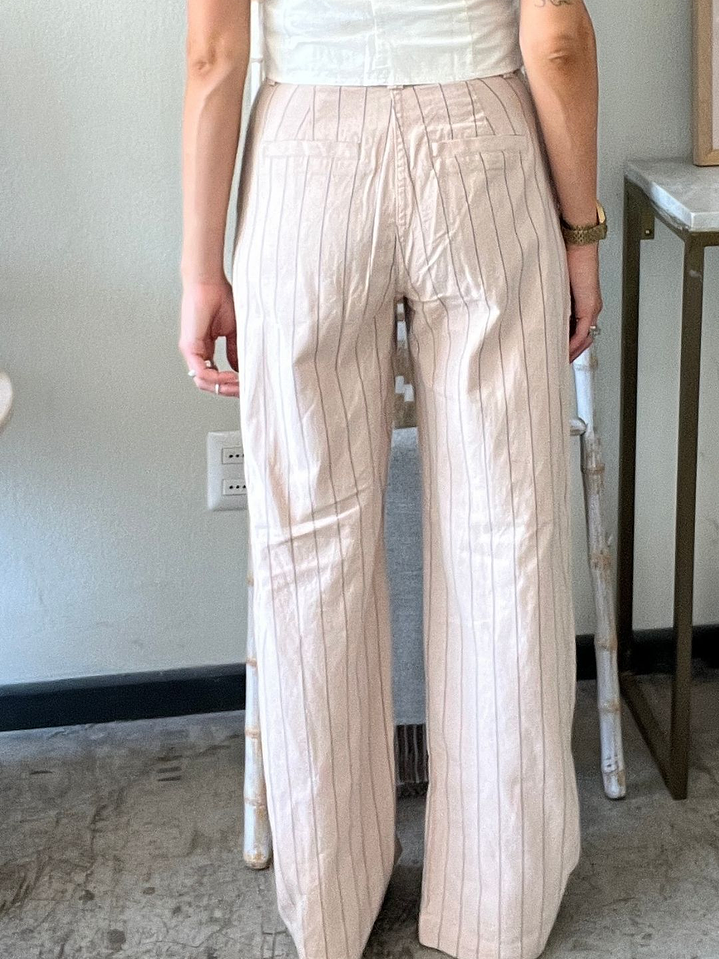 Pantalones Beige Líneas Verticales Talla 36 Cotton-on 2