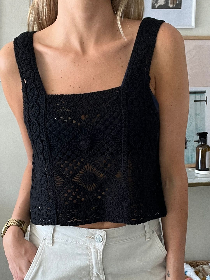 Polera Negra Boho Talla M Umbrale 1