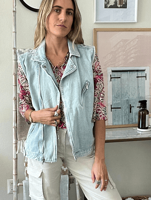 Chaqueta Jeans Sin Mangas Con Etiqueta Talla L Opposite