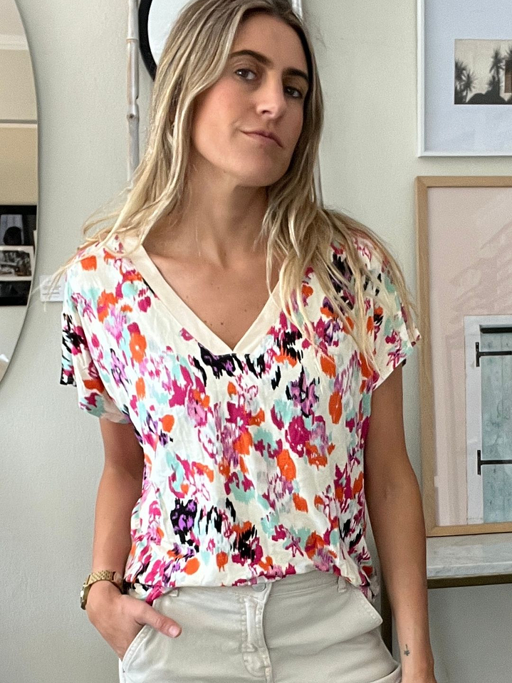 Polera Manga Corta Manchas de Colores Talla M ASH 3