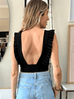 Top Negro Cuello en V Vuelos Talla XS  - thumbnail 2
