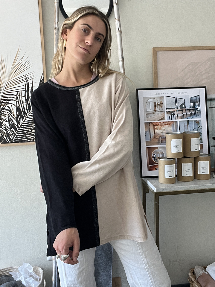 Chaleco Bicolor Beige con Negro XL Viaressa 3