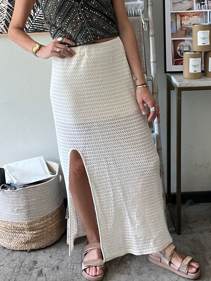 Pollera Tubo Boho Blanco Invierno Talla S Index 2