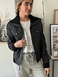 Chaqueta Bomber Vintage 100% Cuero Negra Leather By Stradivarius - thumbnail 1