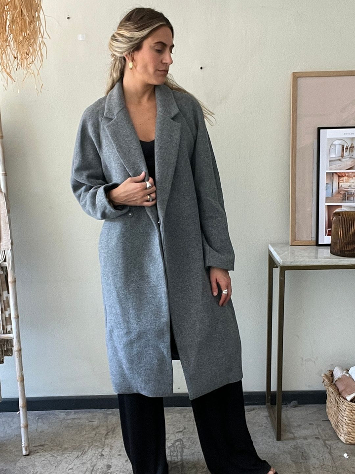 Chaqueta Abrigo Paño Gris Oversize Con Etiqueta Talla XS H&M 1