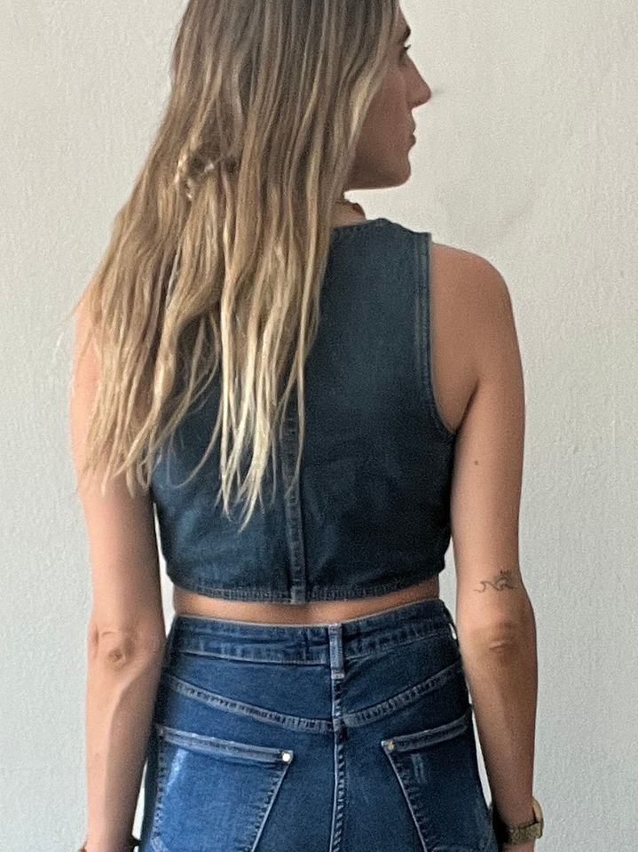 Top Vest de Jeans Con Etiqueta Talla M Sybilla 2