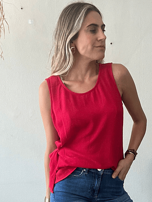 Polera Roja Amarras Laterales Talla M ASH