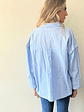 Blusa Celeste Rayas Blancas Mangas Desmontables Talla L Zara - thumbnail 3