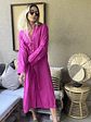 Vestido Lino Fucsia Talla XS Zara - thumbnail 1