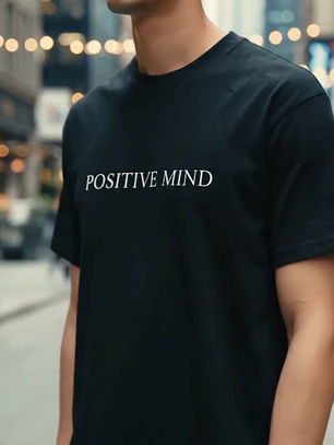 Camiseta Streetwear Oversized Negra 260g - Positive Mind