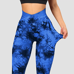 Leggins tie dye (95% polyamide) corte en cintura en V