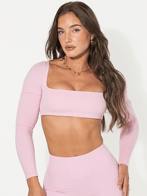 Sky -  Top manga larga cuello cuadrado