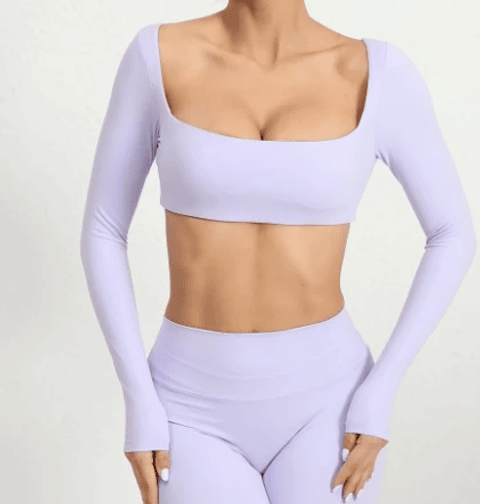 Sky -  Top manga larga cuello cuadrado