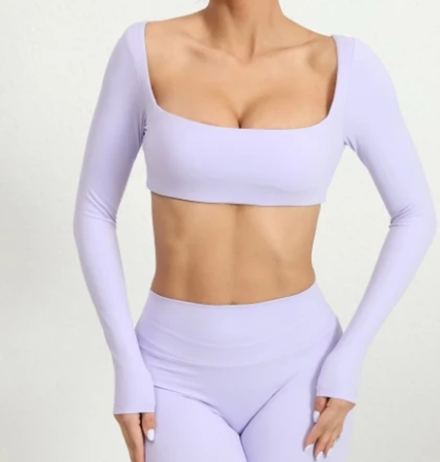 Sky -  Top manga larga cuello cuadrado 1