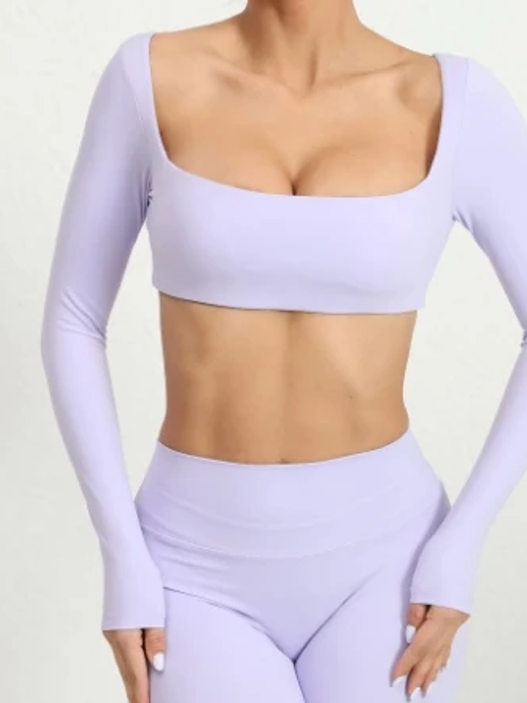 Sky -  Top manga larga cuello cuadrado 6