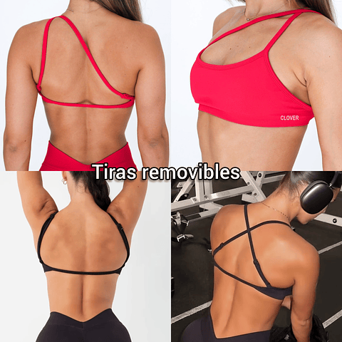 Peach - Sport bra flex tiras removibles