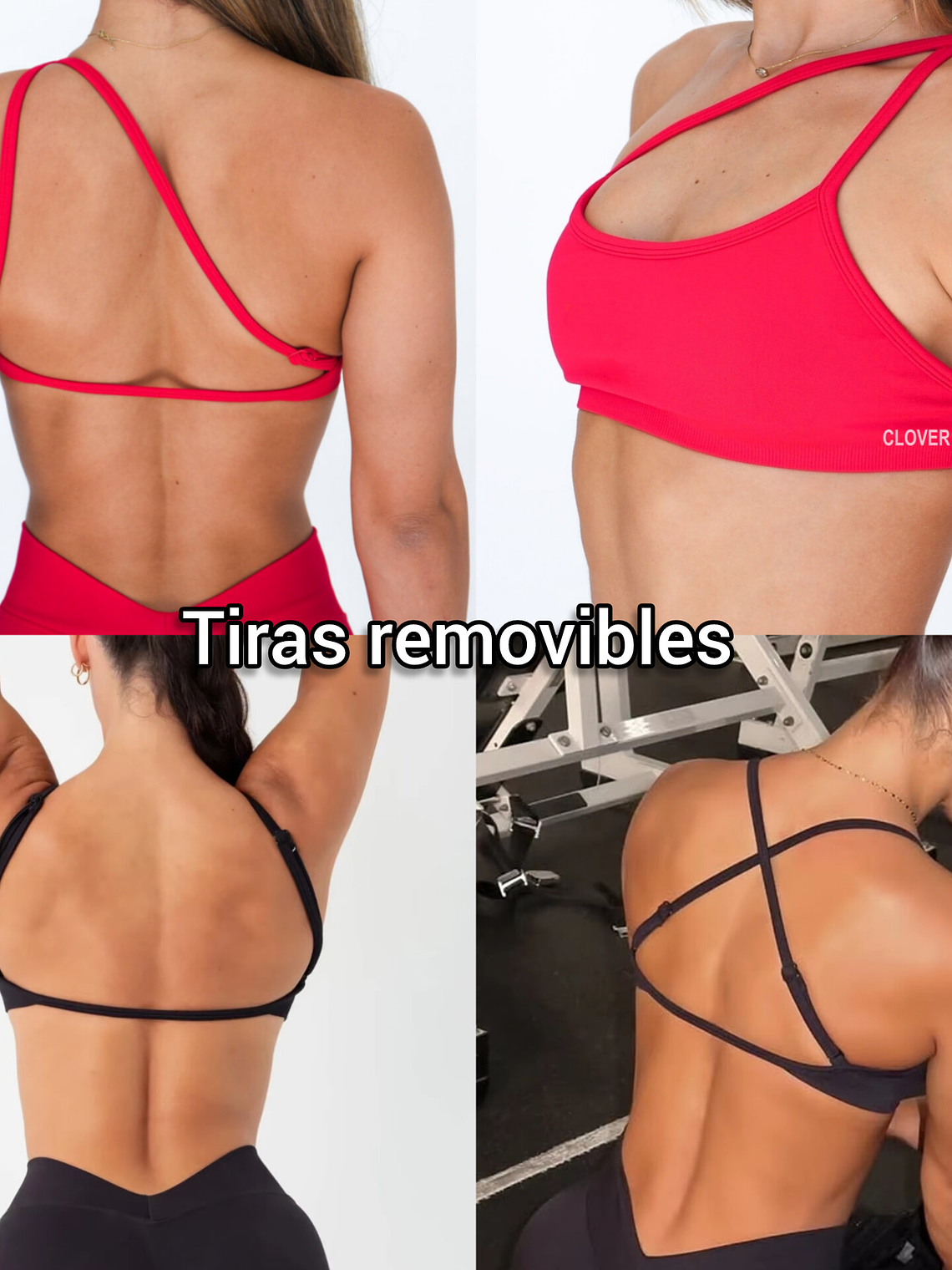 Peach - Sport bra flex tiras removibles 4