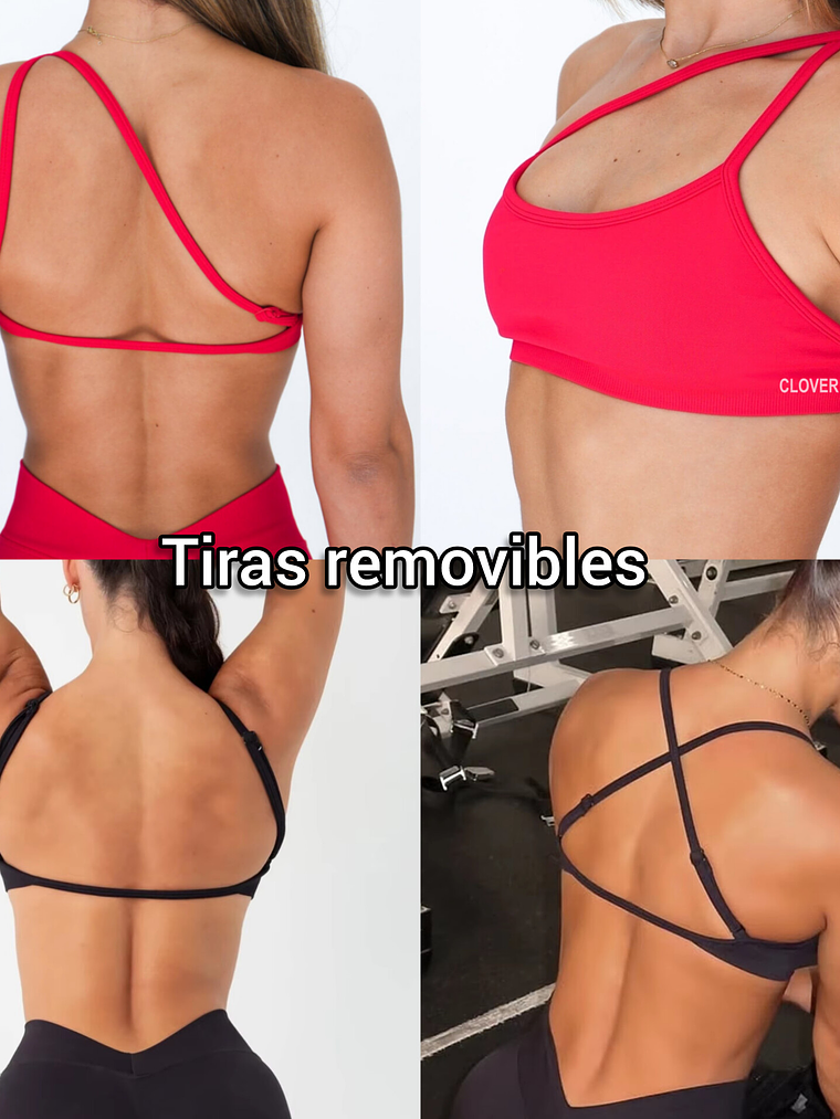Peach - Sport bra flex tiras removibles 4