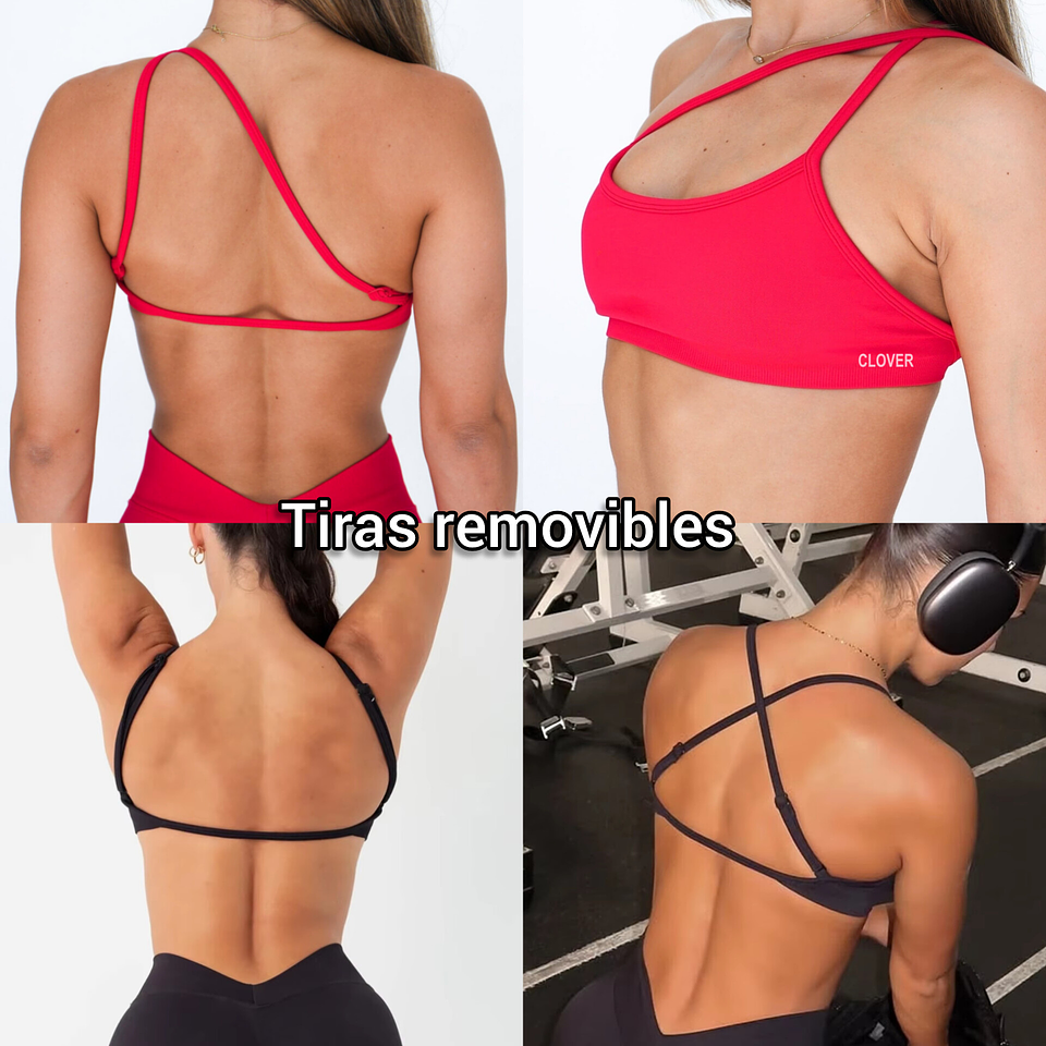 Peach - Sport bra flex tiras removibles 1