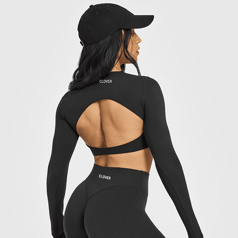 Motion - Top manga larga apertura circular