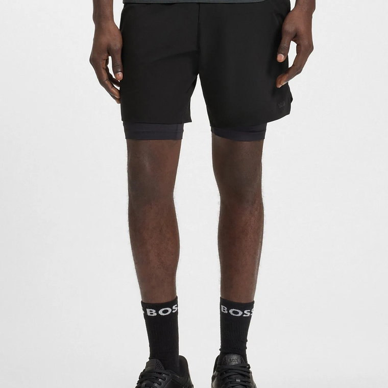 SHORTS DEPORTIVOS DE DOBLE CAPA EN TEJIDO DE SECADO RÁPIDO SHORTS HOMBRE 4