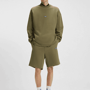 SHORTS DE FELPA DE ALGODÓN CON PARCHE DE LOGO SHORTS REGULAR FIT HOMBRE