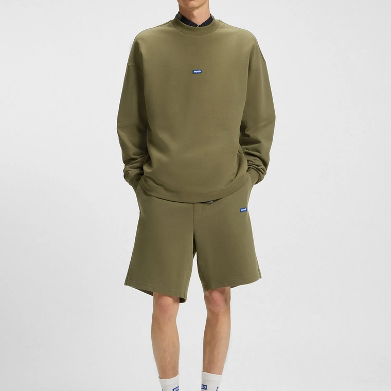 SHORTS DE FELPA DE ALGODÓN CON PARCHE DE LOGO SHORTS REGULAR FIT HOMBRE 1